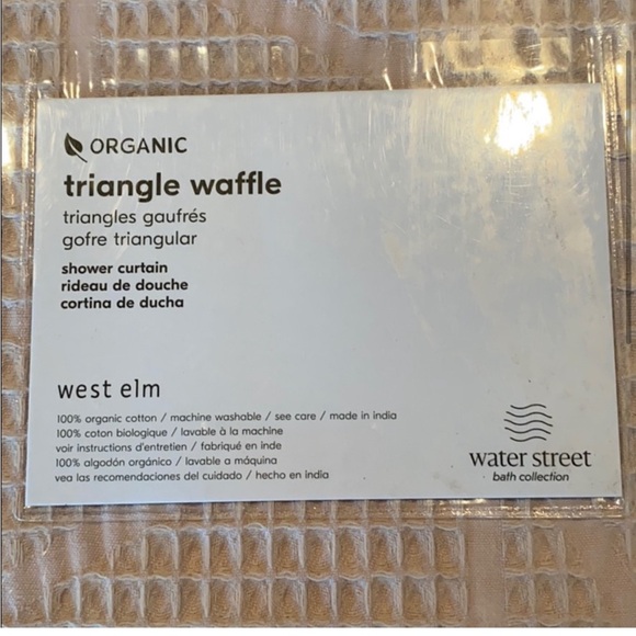 West Elm Organic Cotton Triangle Waffle Shower Curtain Blush Pink - Picture 3 of 3